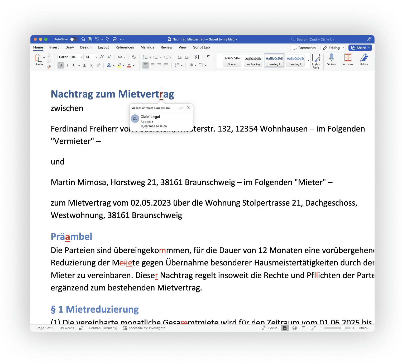 Bis zu 40x schnelleres Draften & Prüfen von rechtlichen Dokumenten